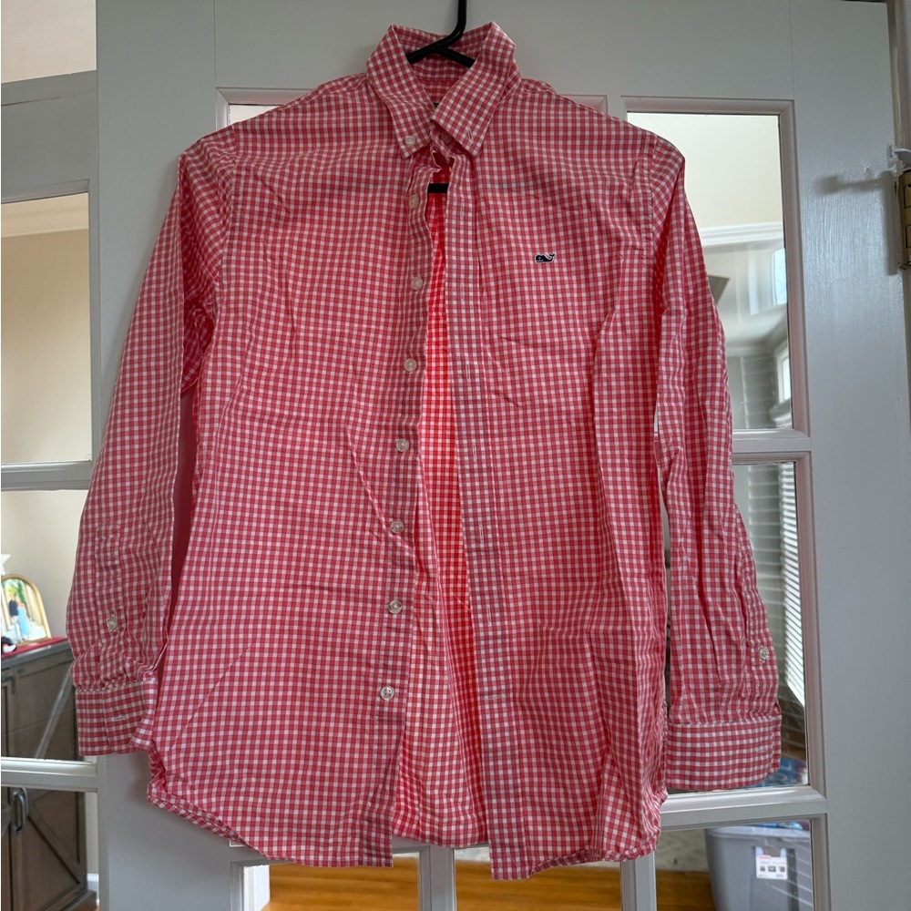 Vineyard Vines Red and White Gingham Shirt and Khaki pants Easter set